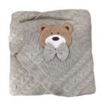 پتو بافت نوزاد مدل تدی سایز 90*90 سانتی متر