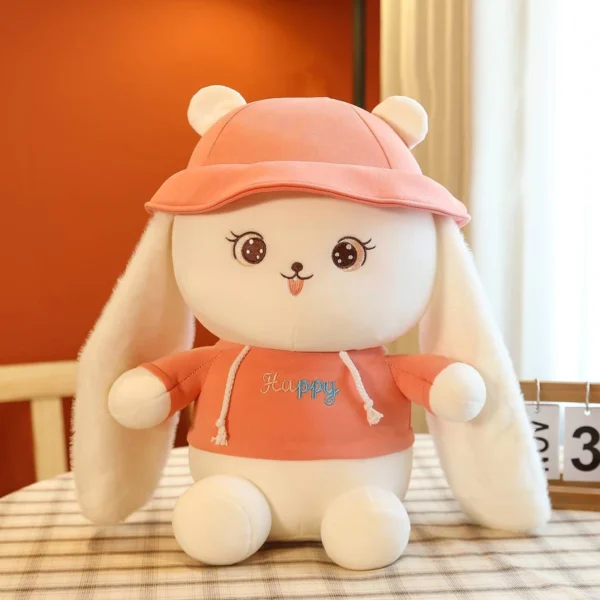 عروسک خرگوش کلاهدار مدل گوش دراز ارتفاع 22 سانتی‌متر - Image 1