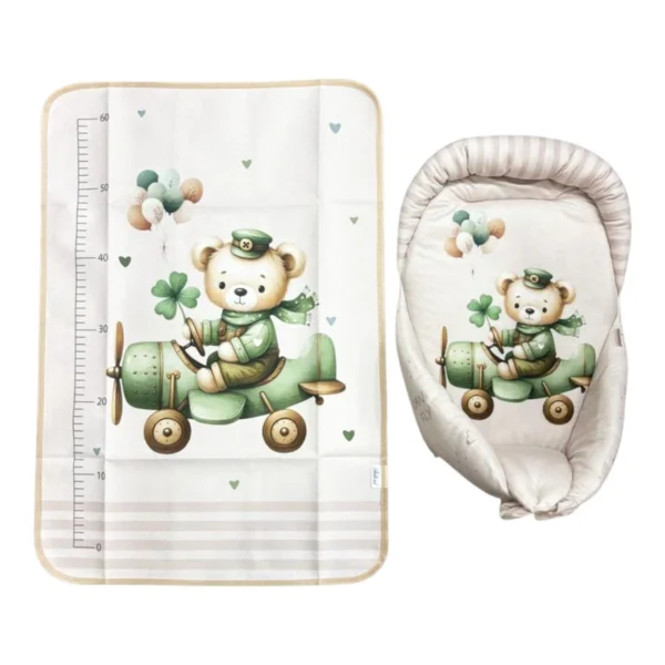 آغوشی نوزاد به همراه زیرانداز تعویض نوزاد طرح خرس 01 - Image 1