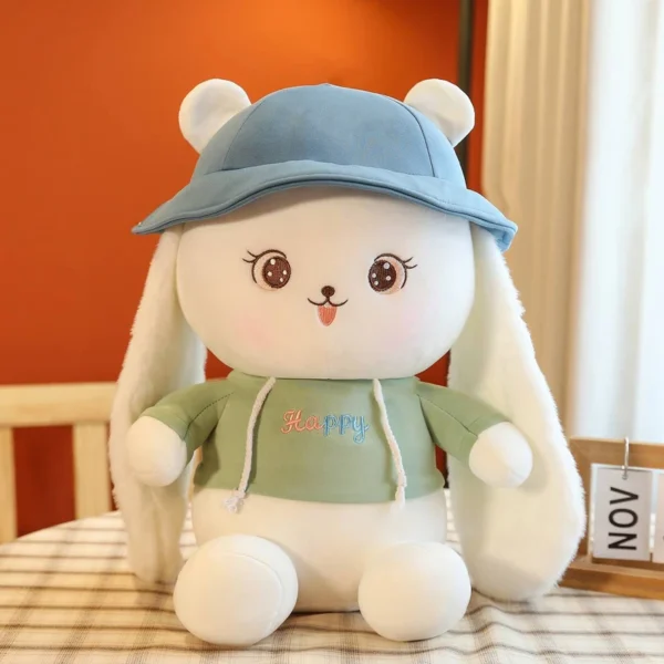 عروسک خرگوش کلاهدار مدل گوش دراز ارتفاع 22 سانتی‌متر - Image 2