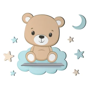 شلف دیواری اتاق کودک مدل خرس و ابر