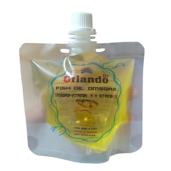 مکمل مولتی ویتامین سگ اورلاندو مدل روغن ماهی مخصوص سگ و گربه وزن 90 گرم - Image 1