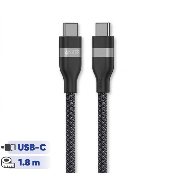 کابل تبدیل USB-C به USB-C انکر مدل A82E2 طول 1.8 متر با توان 240 وات - Image 1