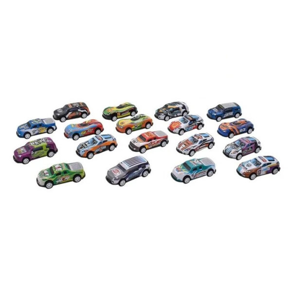 ست ماشین بازی مدل Alloy Car Series، مجموعه 18 عددی فلزی عقب‌کش با چرخ لاستیکی و مقیاس 1:64، همراه با جعبه فلزی - Image 1