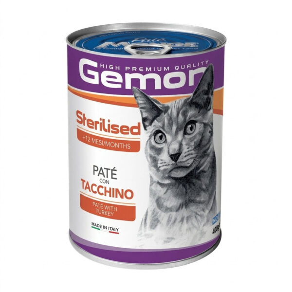 کنسرو غذای گربه بالغ جمون مدل Sterilised Cat Paté طعم بوقلمون وزن 400 گرم - Image 1