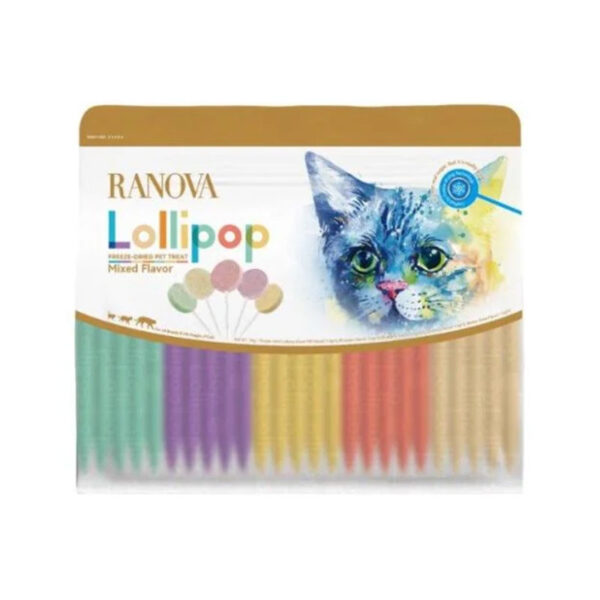 تشویقی گربه رانووا مدل Freeze Dried Lollipops با طعم میکس وزن 1.4 گرم بسته 25 عددی - Image 1