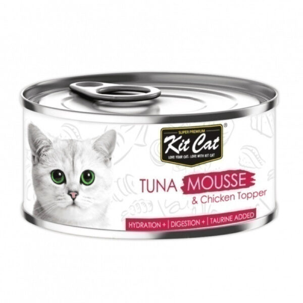 کنسرو غذای گربه کیت کت مدل Mousse طعم تن ماهی و رویه مرغ وزن 80 گرم - Image 1