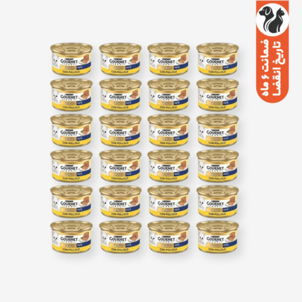 کنسرو گربه گورمت مدل سفارش ترکیه با طعم گوشت مرغ بسته 24 عددی - Image 1