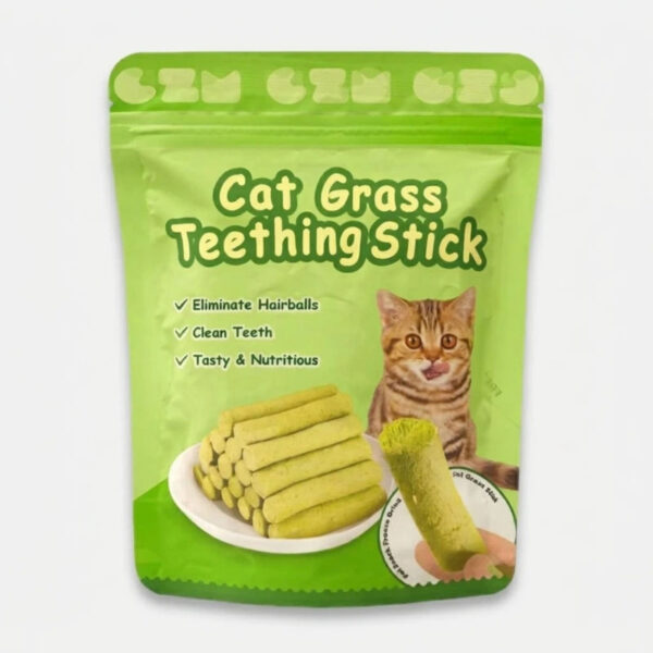 تشویقی گربه بالغ سی زد ام مدل Cat Grass Teething Stick طعم مرغ وزن 30 گرم - Image 1