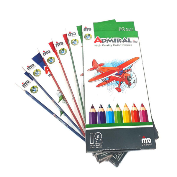 مداد رنگی 12 رنگ آدمیرال کد 761c بسته 6 عددی - Image 1