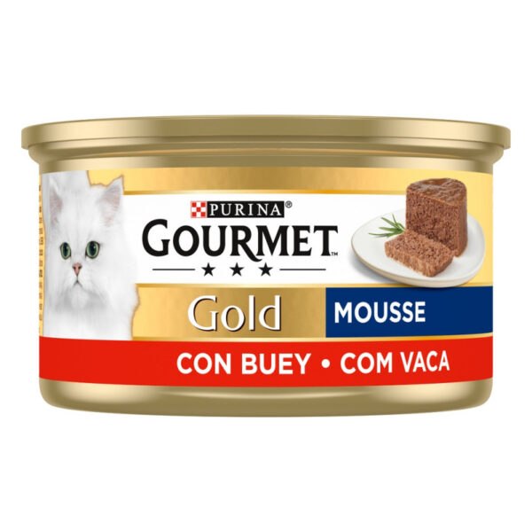 کنسرو گربه گورمت مدل گوشت گاو بیف گلد وزن 85 گرم بسته 3 عددی - Image 1