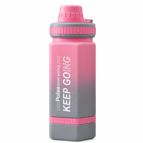 قمقمه ورزشی مدل KEEP GOING با طراحی چهارگوش و دسته حمل آسان، درب پیچی و گنجایش 1300 میلی‌لیتر - Image 1