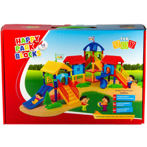 بازی آموزشی 58 تکه تک توی مدل Happy Park Blocks - Image 1
