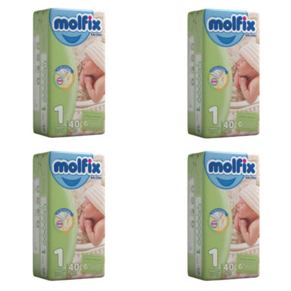 پوشک مولفیکس کد 1 سایز 1 چهار بسته 40 عددی - Image 1