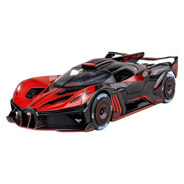 ماکت ماشین ناب سل مدل بوگاتی بولاید فلزی دودزا چراغدار موزیکال کد BUGATTI BOLIDE 1:24 - Image 1