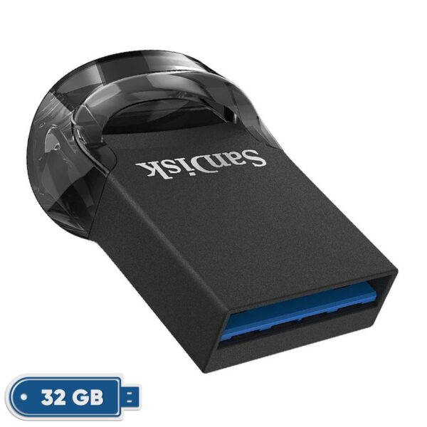 فلش مموری سن دیسک مدل ULTRA FIT USB 3.1 ظرفیت 32 گیگابایت با سرعت خواندن 130 مگابایت بر ثانیه، طراحی فوق کوچک، نرم‌افزار امنیتی SanDisk SecureAccess و بازیابی فایل RESCUEPRO Deluxe، مناسب ضبط خودرو و تلویزیون - Image 1