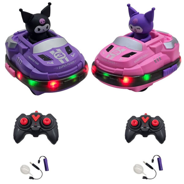 ماشین بازی کنترلی ناب سل مدل کرومی دودزا شارژی چراغدار موزیکال کد BUMPER CAR REMOTE CONTROL COLLOSOPM SEROES WHITE COOL LIGHTTING &MUSIC&SPRAY به همراه دو عدد فیگور کرومی - Image 1