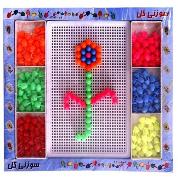 بازی فکری مدل سوزنی گل رنگارنگ - Image 1