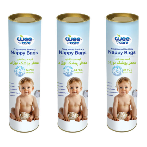 کیسه بهداشتی پوشک وی کر مدل Nappy Bags قوطی 3 بسته 24 عددی - Image 1
