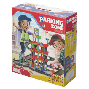 پارکینگ طبقاتی 4 طبقه ماشین بازی مدل Parking Zone همراه با 3 ماشین کوچک، بالابری، دو مسیر ورودی و خروجی و پمپ بنزین