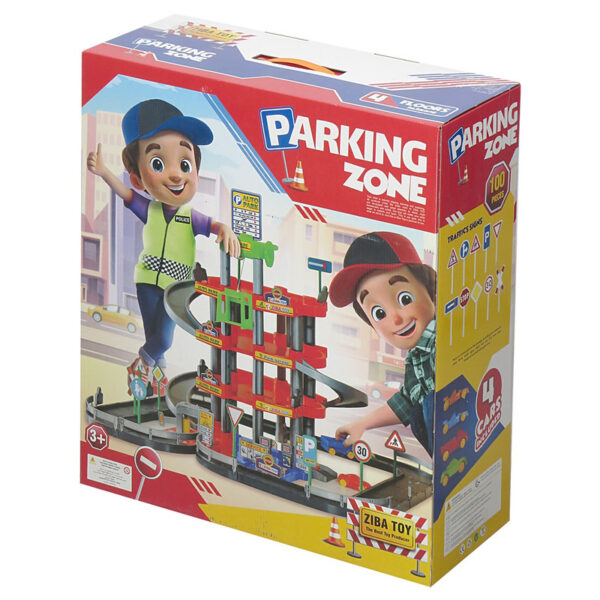 پارکینگ طبقاتی 4 طبقه ماشین بازی مدل Parking Zone همراه با 3 ماشین کوچک، بالابری، دو مسیر ورودی و خروجی و پمپ بنزین - Image 1