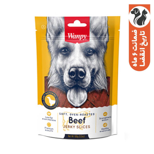 تشویقی سگ ونپی مدل Beef Jerky Slices با طعم گوشت گاو  وزن 100 گرم - Image 1