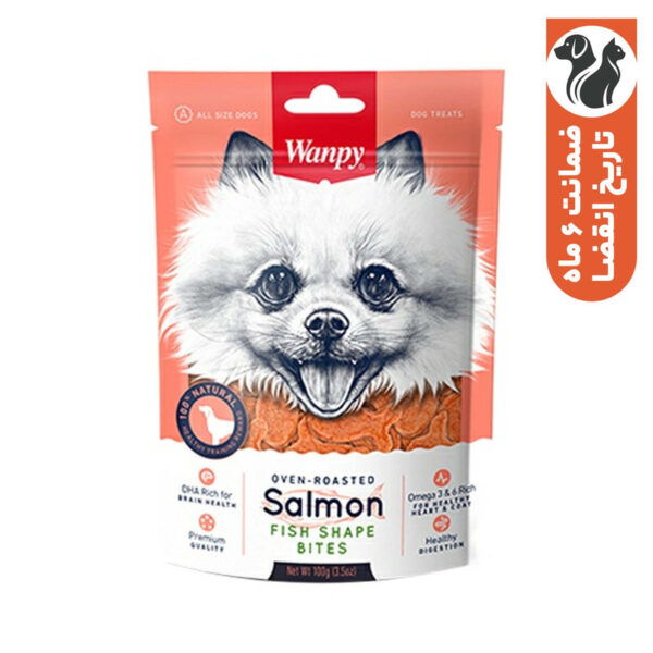 تشویقی سگ ونپی مدل Salmon Fish Shape Bites وزن 100 گرم - Image 1
