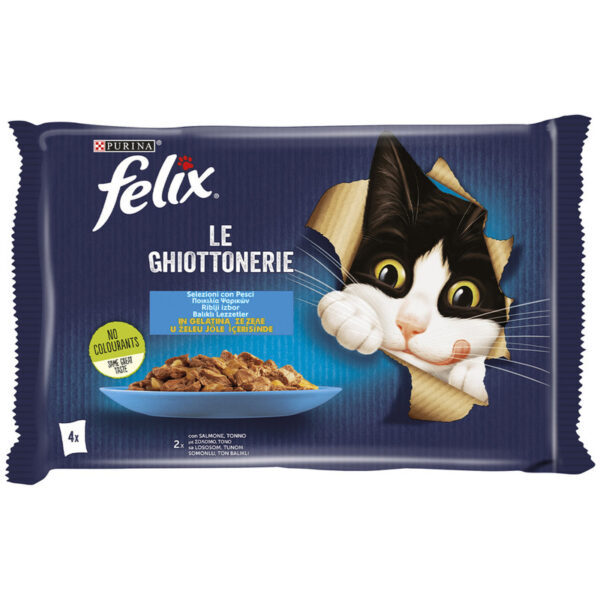 پوچ گربه فلیکس مدل The Delicacies طعم ماهی تن و سالامون وزن 85 گرم بسته 4 عددی - Image 1