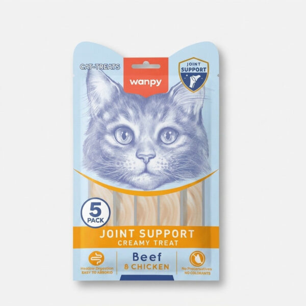 تشویقی گربه ونپی مدل Joint Support طعم مرغ و گوشت بسته 5 عددی وزن 70 گرم - Image 1
