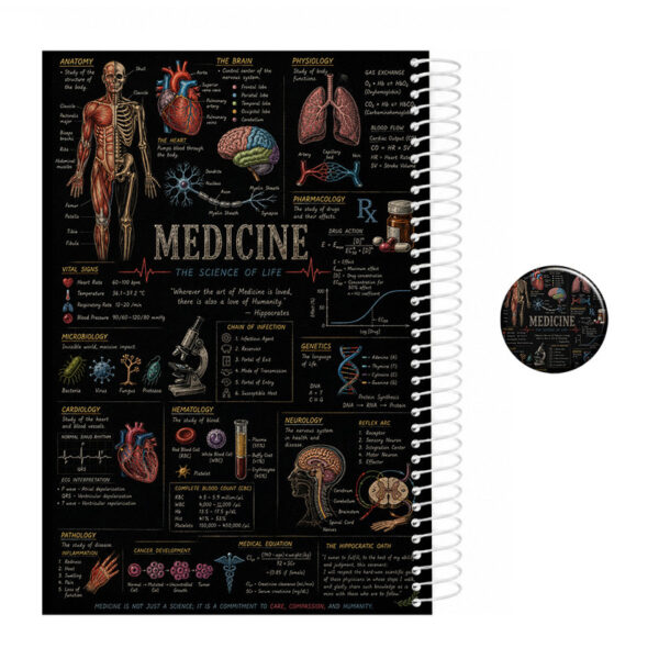 دفتر مشق 200 برگ سیمی مدل پزشکی کد 2 medicine به همراه پیکسل مجموعه 2 عددی - Image 1