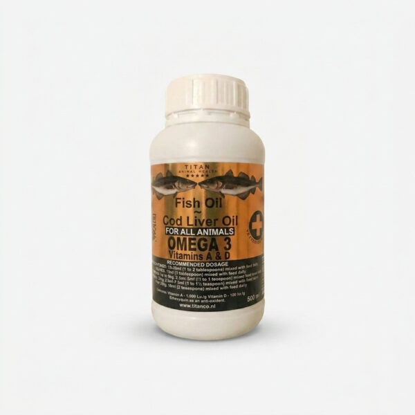 روغن ماهی درمان ریزش مو سگ و گربه تیتان مدل امگا 3 حجم 500 میلی لیتر - Image 1