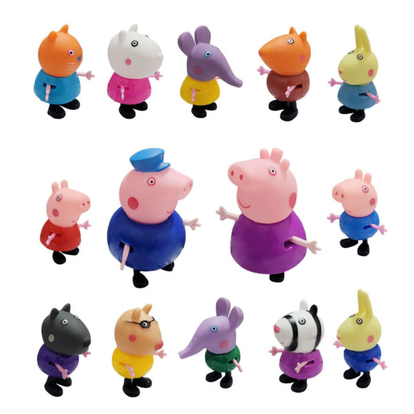 فیگور طرح پپاپیگ مدل Happy pig کد 300 مجموعه 14 عددی - Image 1