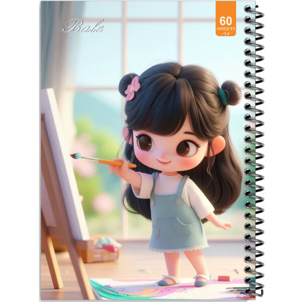 دفتر نقاشی 60 برگ انتشارات بله طرح فانتزی دخترانه کد A4-O464 - Image 1