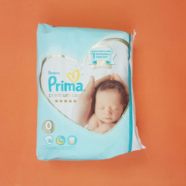 پوشک بچه پریما مدل premium care سایز 0 بسته 30 عددی - Image 1