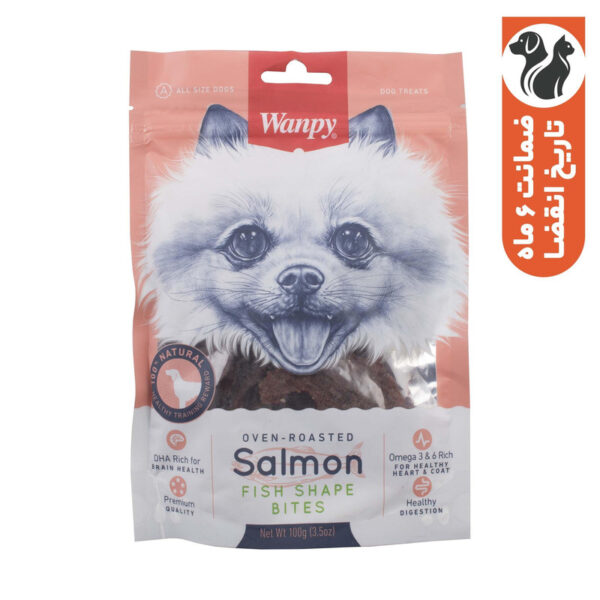 تشویقی ونپی مدل Salmon Fish Shape Bites با طعم ماهی سالمون وزن 100 گرم - Image 1