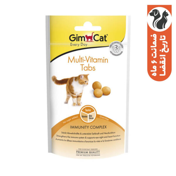 قرص مولتی ویتامین گربه جیم کت مدل Multi-Vitamin Tabs طعم شیر وزن 40 گرم - Image 1