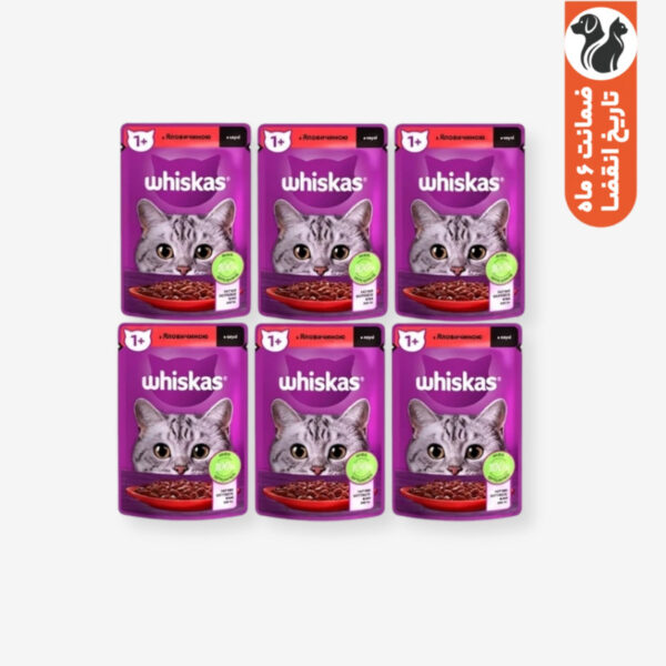 پوچ گربه ویسکاس مدل Beef وزن 85 گرم بسته 6 عددی - Image 1