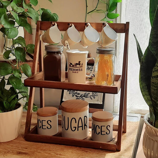 استند جا ادویه ای مدل آویزدار چوبی - Image 1