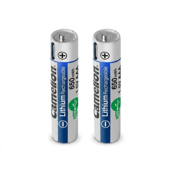 باتری نیم قلمی قابل شارژ کملیون مدل 1.5VLi-AAA650 بسته دو عددی - Image 1
