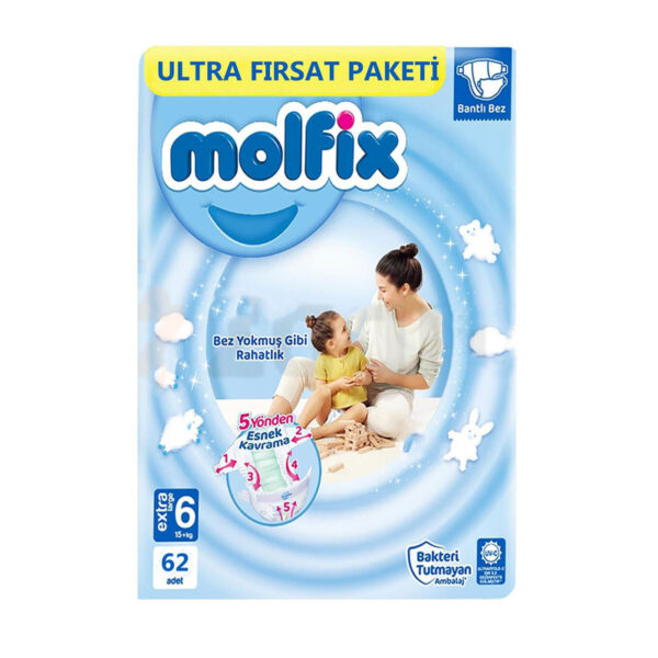 پوشک کودک مولفیکس مدل Ultra Firsat paketi سایز 6 بسته 62 عددی - Image 1