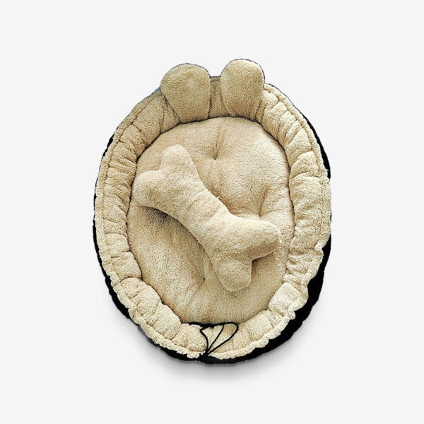 جای خواب سگ و گربه مدل Teddy طرح استخوان به همراه بالش - Image 1