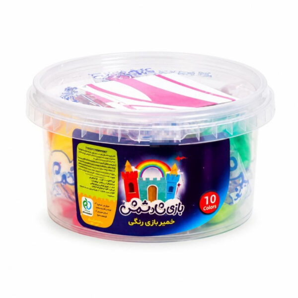 خمیر بازی بازی شاد شمش مدل سطلی 10 رنگ - Image 1
