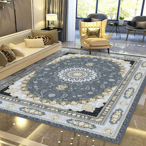 روفرشی مدل کشدار زمینه آبی طوسی - Image 1