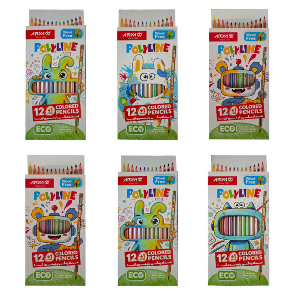 مداد رنگی 13 رنگ آریا کد 3066 بسته 6 عددی - Image 1