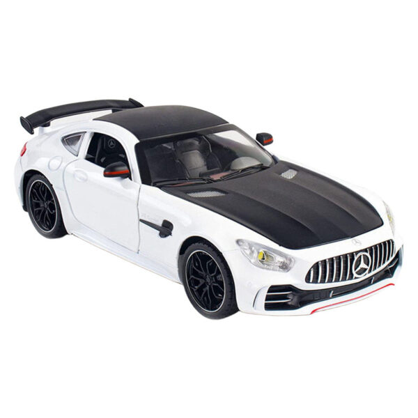 ماکت ماشین فلزی اسپرت BENZ AMG GT قابلیت دودزا با منبع آب، چراغ‌دار، موزیکال، فرمان‌پذیری چرخ‌های جلو، عقب‌کش، باتری قلمی، بدنه صیقلی و 6 درب بازشو - Image 1