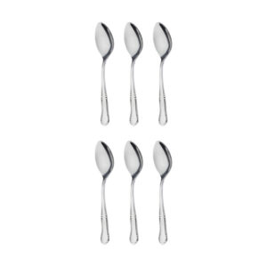 قاشق چای خوری صنايع استيل ايران مدل والنتینا بسته 6 عددی