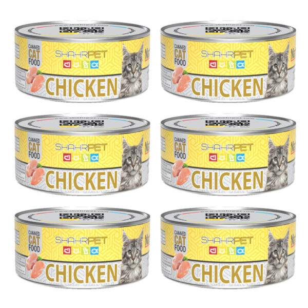 کنسرو نچرال گربه شهرپت مدل Chicken وزن 120 گرم بسته 6 عددی - Image 1