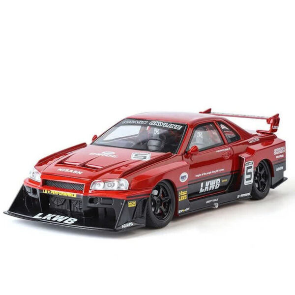 ماکت ماشین ناب سل مدل نیسان جی تی آر اسکای لاین فلزی رالی مسابقه ای اسپرت موزیکال چراغدار NISSAN SKYLINE GTR1:24 NAAB001 - Image 1
