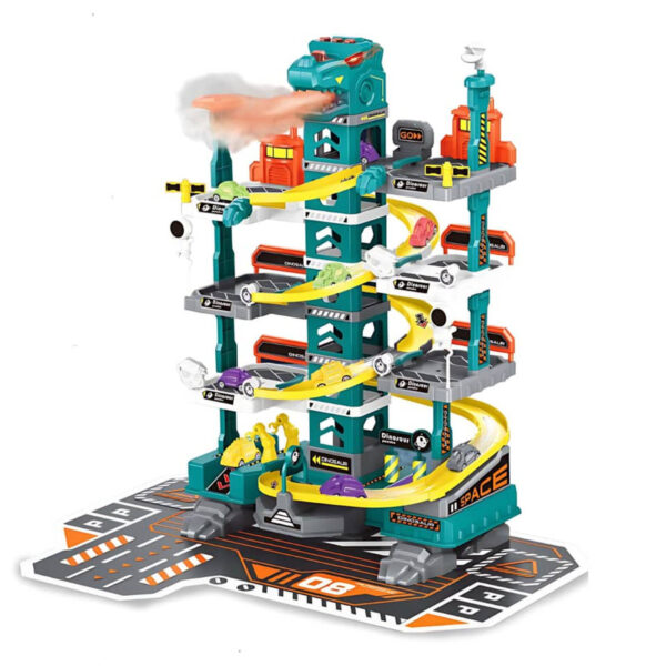 اسباب بازی ناب سل مدل پارکینگ طبقاتی دایناسور دودزا کد 92PCS RACE TRACK CARGARAGE PARKING - Image 1