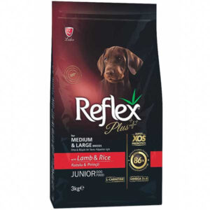 غذای سگ نابالغ رفلکس پلاس مدل Reflex Lamb and Rice وزن 3 کیلوگرم